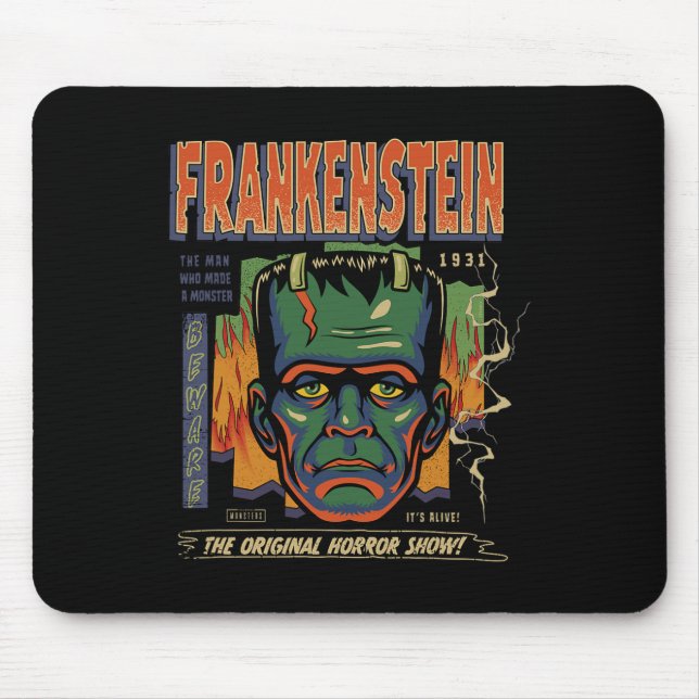 Tapis De Souris Monstres universelles Frankenstein Halloween Vinta (Devant)