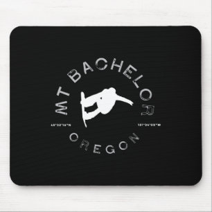 Tapis De Souris Mont Bachelor Oregon Graphisme Vintage Snowboard