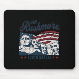 Tapis De Souris Mont Rushmore 4 juillet célébrant le drapeau des É