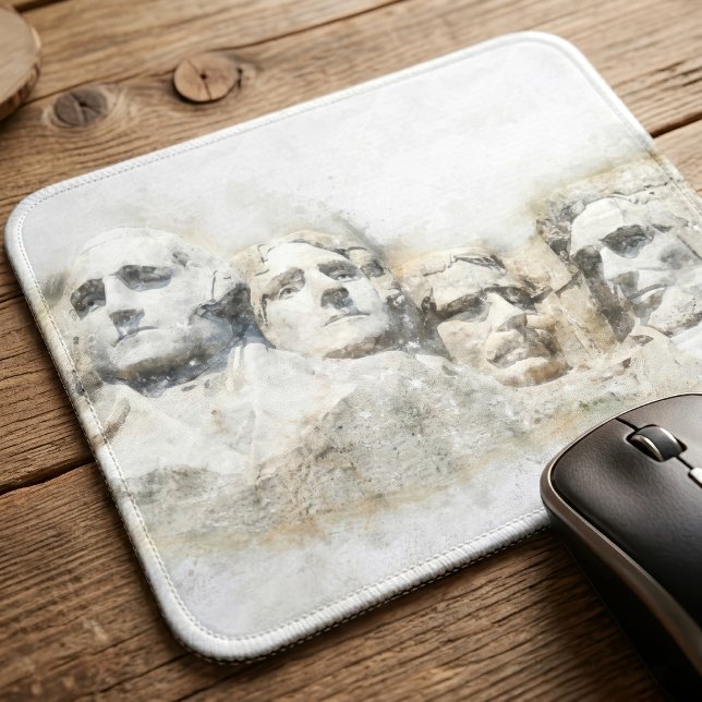Tapis De Souris Mont Rushmore aquarelle (Mount Rushmore Presidential Watercolor Art. Mouse Pad)