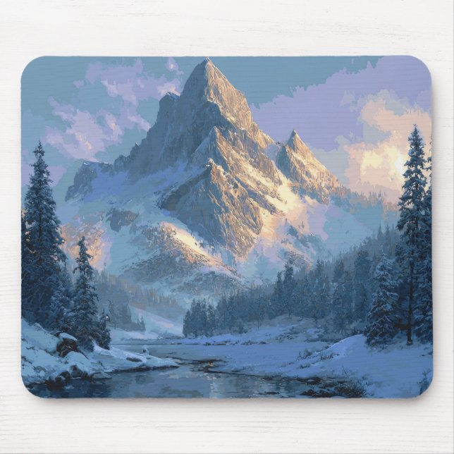 Tapis De Souris Montagne enneigée (Devant)