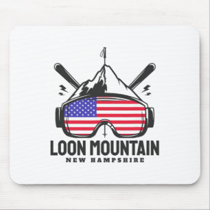 Tapis De Souris Montagne Loon New Hampshire Usa Ski Ski Rétro