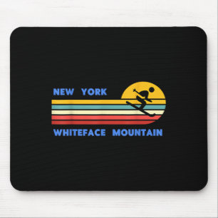 Tapis De Souris Montagne Whiteface New York Ski Ski Skieur Rétro