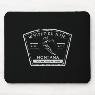 Tapis De Souris Montagne Whitefish Montana Neige Ski 