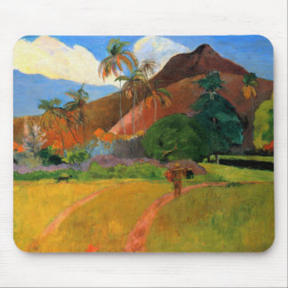 Tapis De Souris Montagnes au Tahiti Gauguin peignant coloré chaud