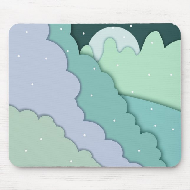 Tapis De Souris Montagnes de neige d'hiver (Devant)