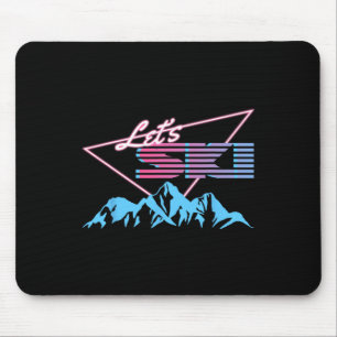 Tapis De Souris Montagnes de ski rétro Station de ski des années 8