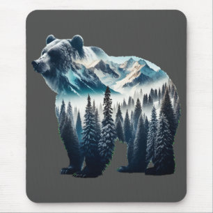 Tapis De Souris Montagnes et forêts de grizzlis