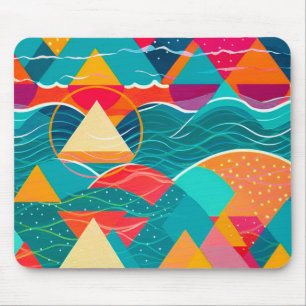 Tapis De Souris Montagnes et rivière abstraites