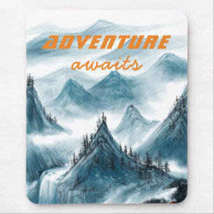 Tapis De Souris Montagnes Peinture artistique Citation inspirante