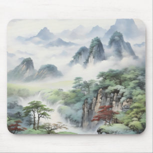 Tapis De Souris Montagnes Peinture asiatique