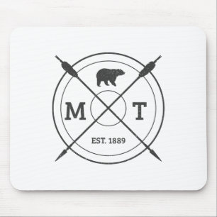 Tapis De Souris Montana Usa Grizzly Vintage Ours d'Amérique Souven