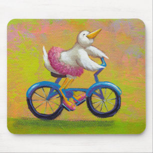 Tapis De Souris Monte au considérant - oiseau allant à vélo