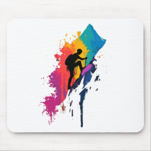 Tapis De Souris Montée en couleur Montagnard Grimpeur Randonnée Mo