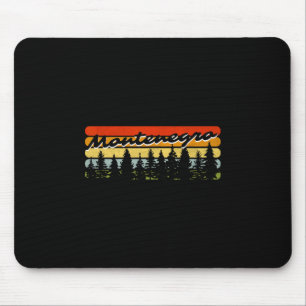 Tapis De Souris Monténégro Forêt Coucher de soleil Arbres Cabane V