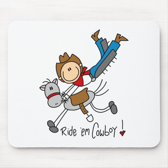 Tapis De Souris Montez-les chiffre Mousepad de bâton de cowboy (Devant)