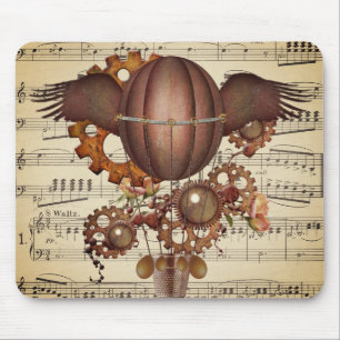 Tapis De Souris Montgolfière ailée Steampunk