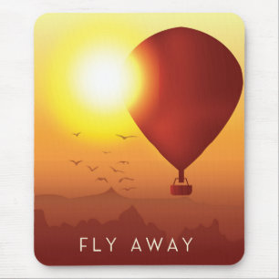 Tapis De Souris Montgolfière Fly Away ciel du soir