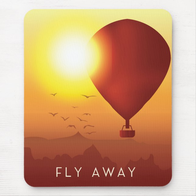 Tapis De Souris Montgolfière Fly Away ciel du soir (Devant)