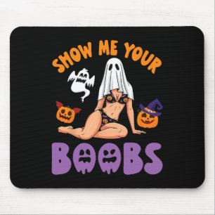 Tapis De Souris Montrez-Moi Votre Citrouille De Sorcière Halloween