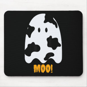 Tapis De Souris Moo ! Jolie vache amusante Imprimer Fantôme Hallow