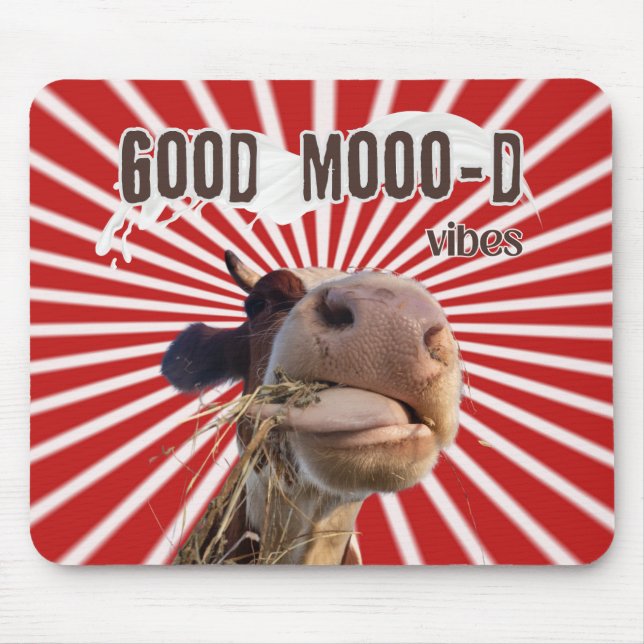 Tapis De Souris Moo-ve Through Work : Good Moo-d Vibes (Devant)