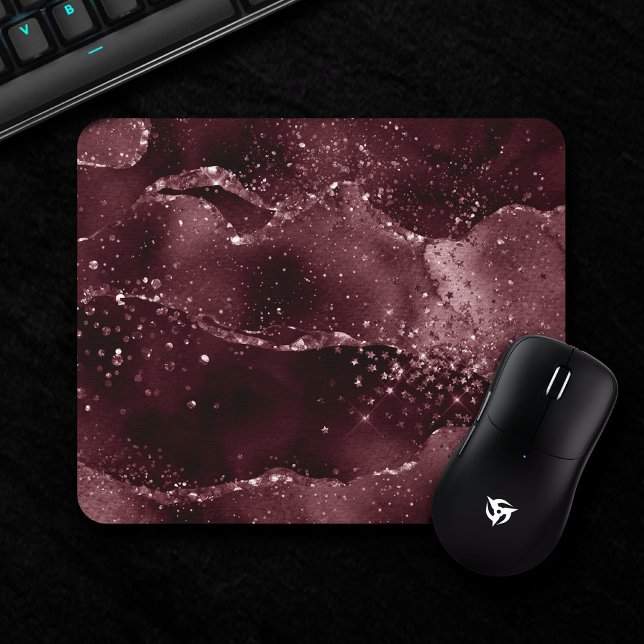 Tapis De Souris Moody Agate | Vin Bordeaux Sangria Merlot Maroon (Créateur téléchargé)