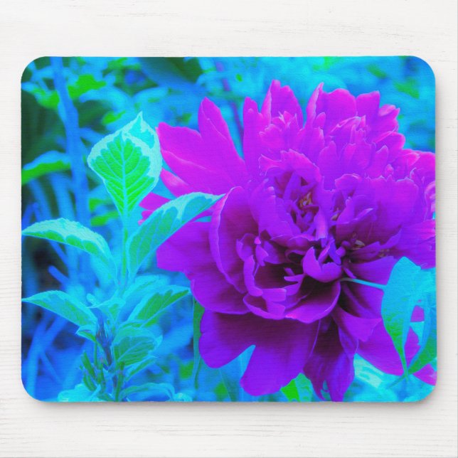 Tapis De Souris Moody Purple Peony avec Beau Weigela Foliage (Devant)
