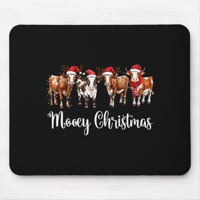 Tapis De Souris Mooey Christmas Cowgirl Xmas Funny Western Christm (Devant)