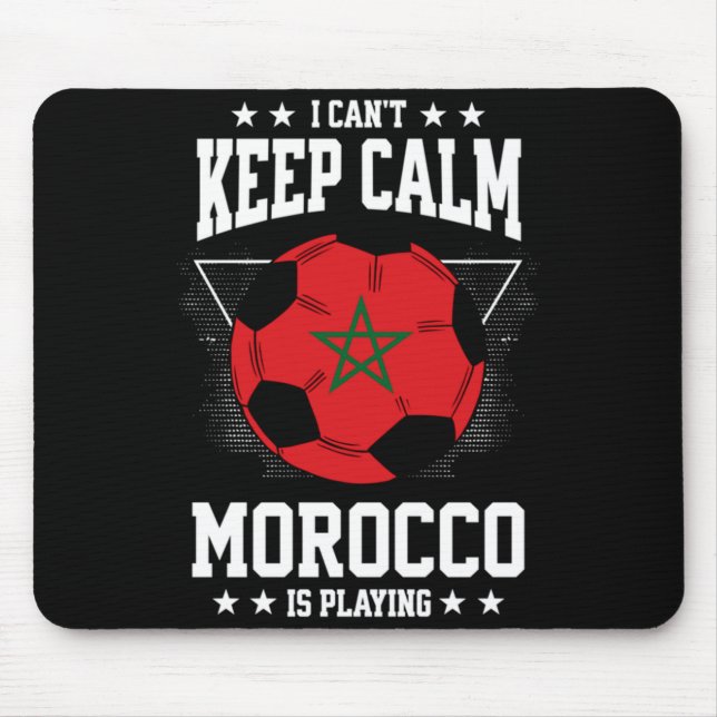 Tapis De Souris Morocco Football Jersey 2022 Flag Funny Soccer Lov (Devant)