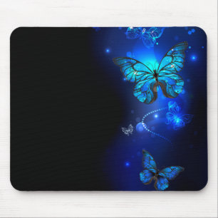 Tapis De Souris Morpho Butterfly in the Dark Background