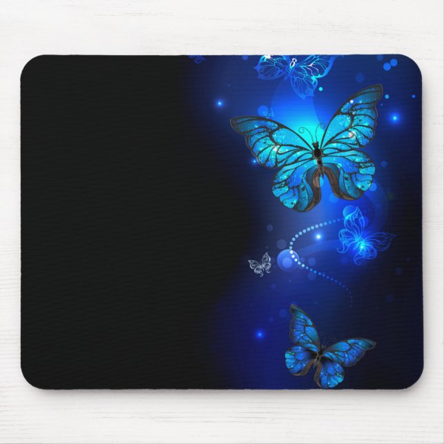 Tapis De Souris Morpho Butterfly in the Dark Background (Devant)