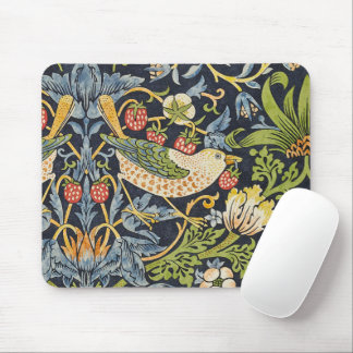 Tapis De Souris Morris Voleur de Fraises Bleu Nuit Art Fin Vintage