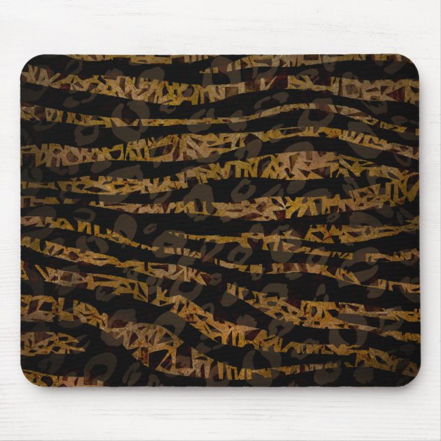 Tapis De Souris Mosaic Chic Elegant Safari Glam Jungle Print (Devant)
