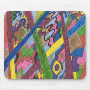 Tapis De Souris "Mosaic Cross Roads" Art Abstrait