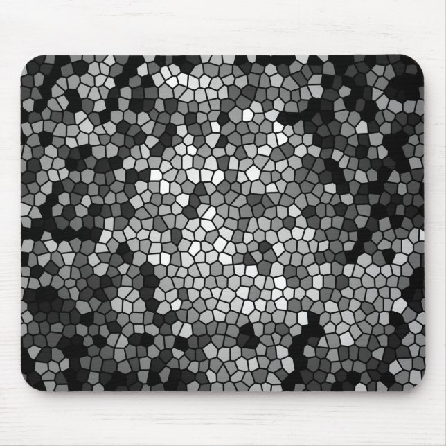 Tapis De Souris Mosaic Stones Glass Black Grey White (Devant)