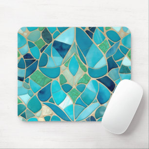 Tapis De Souris Mosaïque Abstraite turquoise de style Art déco