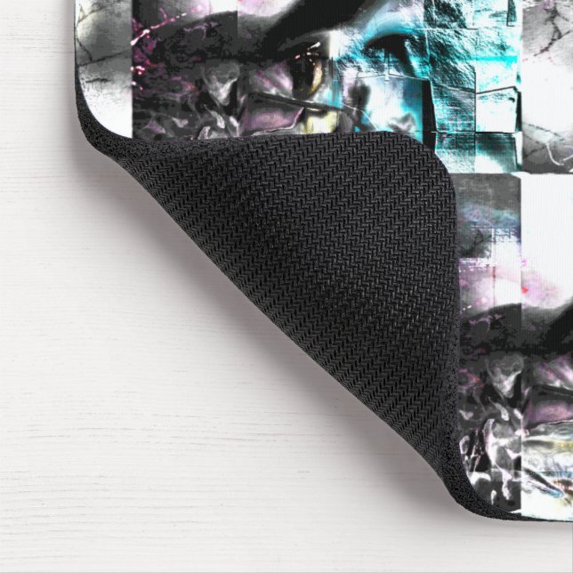 Tapis De Souris mosaïque carré de textures désordonnées en argent  (Coin)