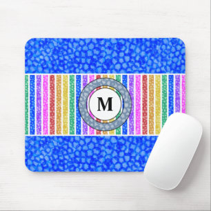 Tapis De Souris Mosaïque colorée arc-en-ciel bleu bande d'eau