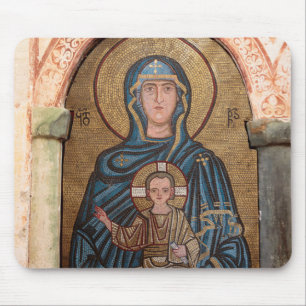 Tapis De Souris Mosaïque de la Vierge Marie et de Jésus