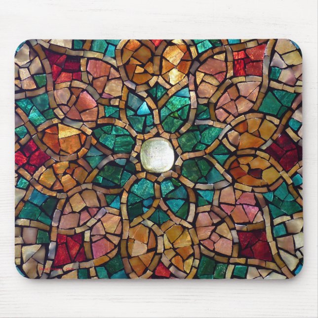 Tapis De Souris Mosaïque Mousepad "étoile en verre souillé (Devant)