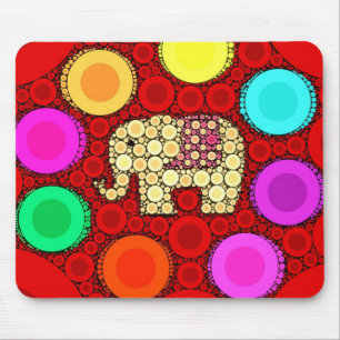 Tapis De Souris Mosaïque rouge géniale de cercles concentriques