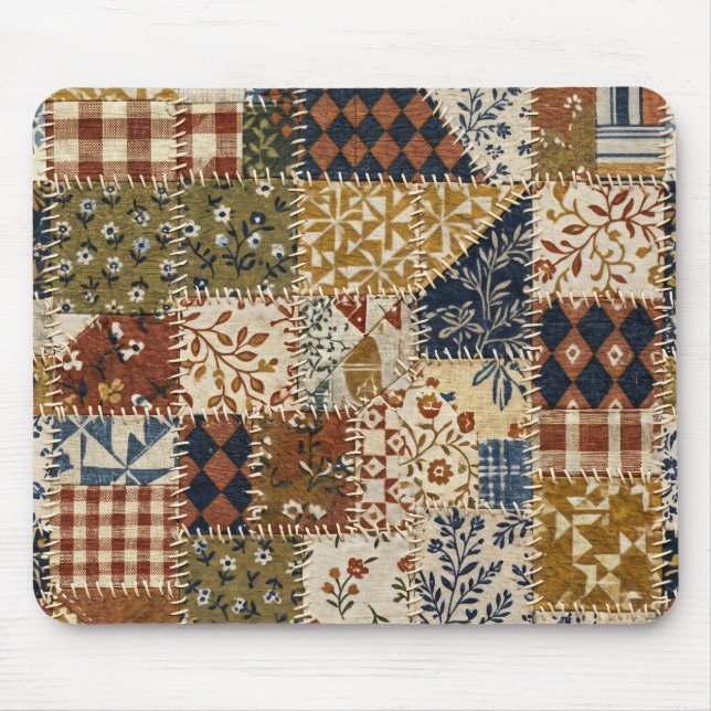 Tapis De Souris Mosaïque textile de style vintage. (Devant)