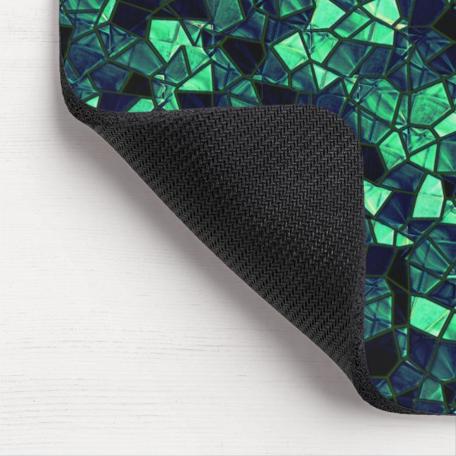 Tapis De Souris Mosaïque verte noire avec couleur partiellement en (Coin)