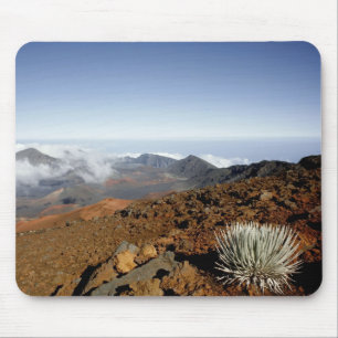 Tapis De Souris Mot d'argent sur la rime du cratère de Haleakala