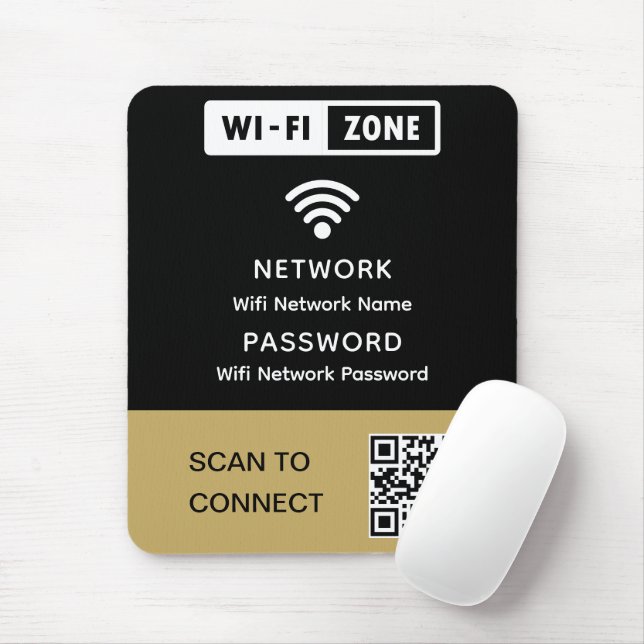 Tapis De Souris Mot de passe réseau Wi-Fi simple et élégant (Avec souris)