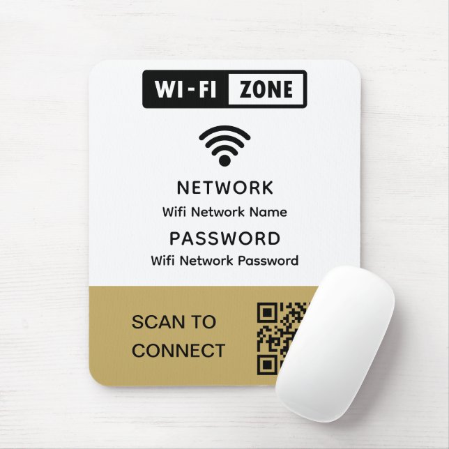 Tapis De Souris Mot de passe réseau Wi-Fi simple et élégant (Avec souris)
