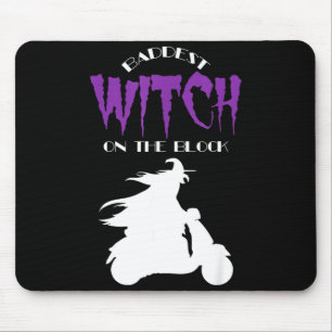 Tapis De Souris Motard Halloween effrayant - la pire sorcière sur