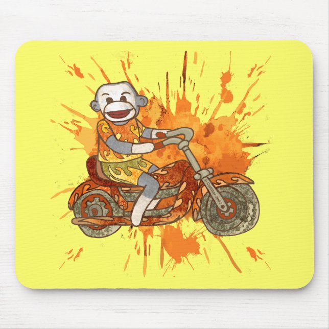 Tapis De Souris Motard Singe Chaussette (Devant)