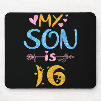 Tapis De Souris Mother father mom dad happy birthday son is 16